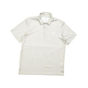 Adidas Golf Men's Polo Shirt Gray Polka Dot Short Sleeve Size L Polyester